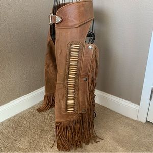 Tribe America Leather, size 34, full length, custom made, leather chaps